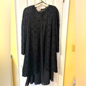 PLUS NWT Beaded Long Jacket w Palazzo Wide Leg Pants Set Women’s Size XL, 14